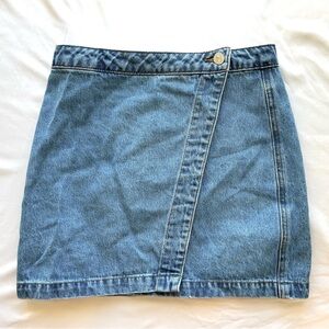 Vintage Style Crossover Denim Skirt, US S